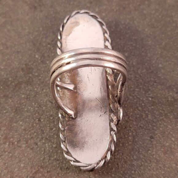 Old Pawn Navajo Organic Three Green Freeform Shaped Bezel Set Turquoise Ring B… - Picture 6 of 9